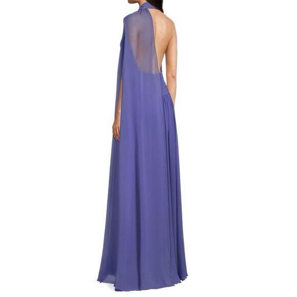 Elie Saab Pleated Silk Gown in Iris Blue Size 34 (US2) $4800 - Picture 2 of 12